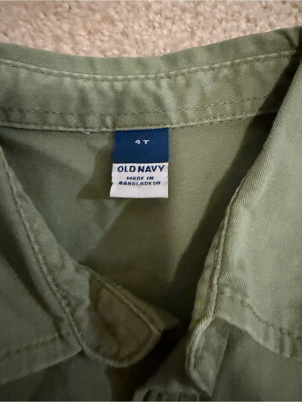 Old Navy Olive Green Short-Sleeve Button-Down Shirt